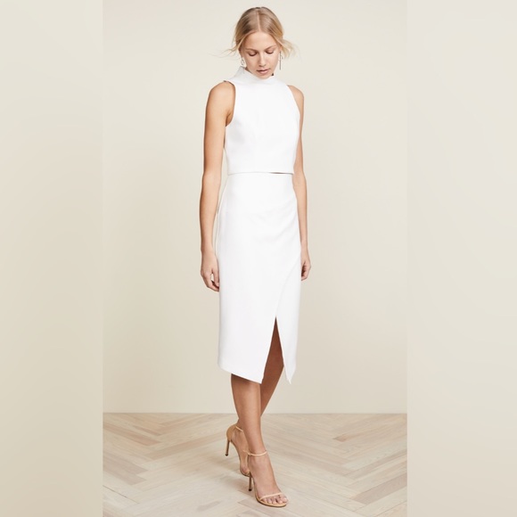 Black Halo Ivory Sleeveless Midi Dress